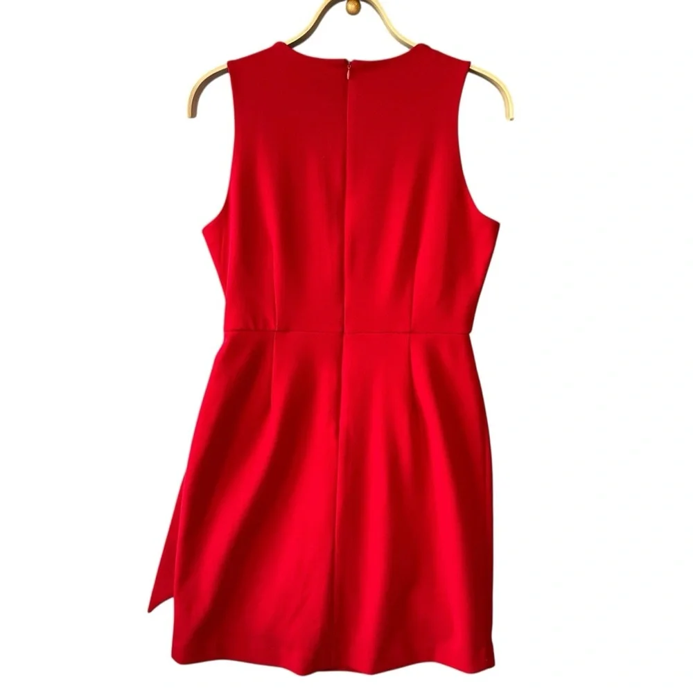 TAHARI ASL Red Stretch Crepe A-Line Grommet Side Tie Dress Sz: 8 - Picture 7 of 13